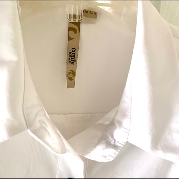 Comfy U.S.A. Handkerchief
Hem White Button Back Shirt Size S - Picture 8 of 10